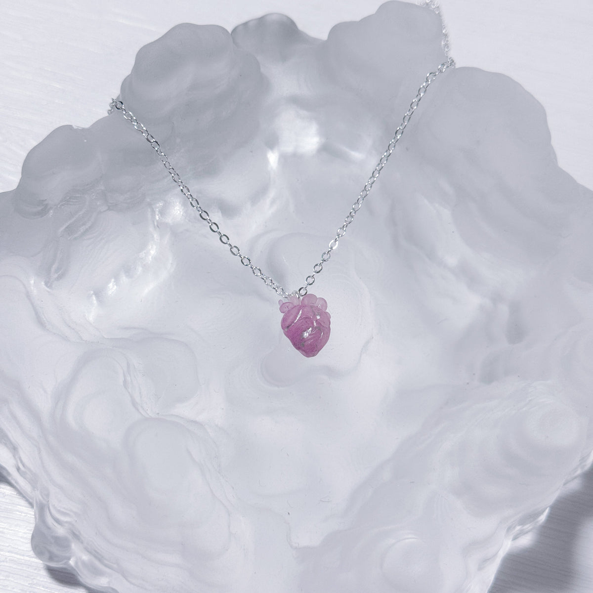 Victoria Heart Necklace [Ash Violet] - Charlotte's Outré