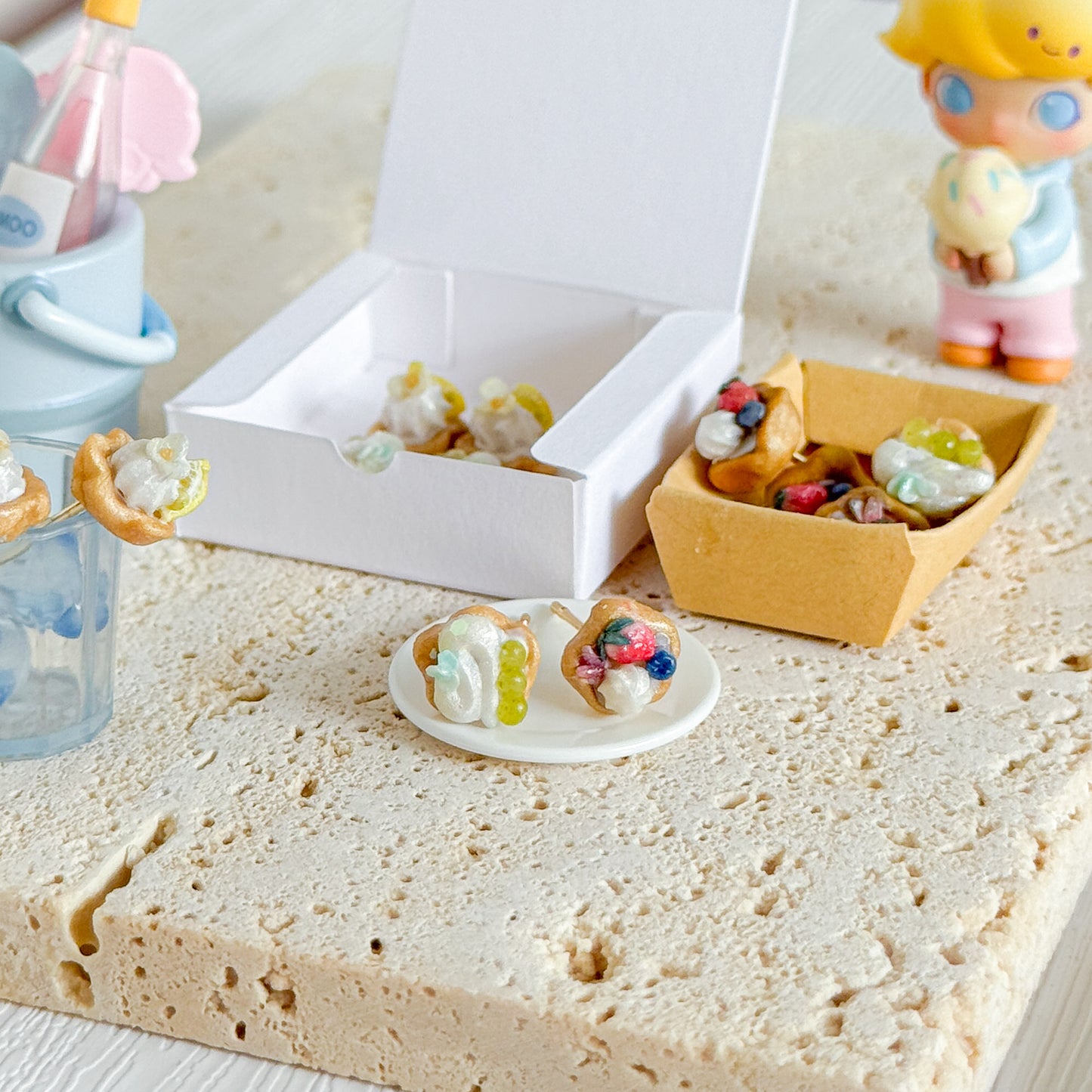 Green Grape Muscat Tart Stud Earrings