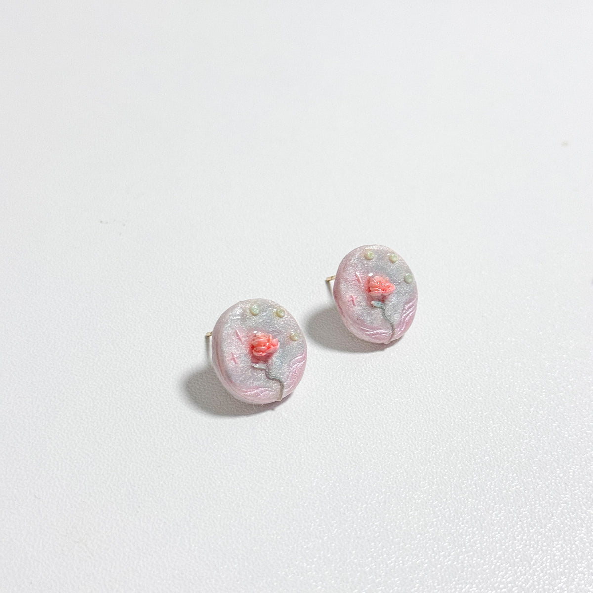 Prismatic Rose Stud Earrings