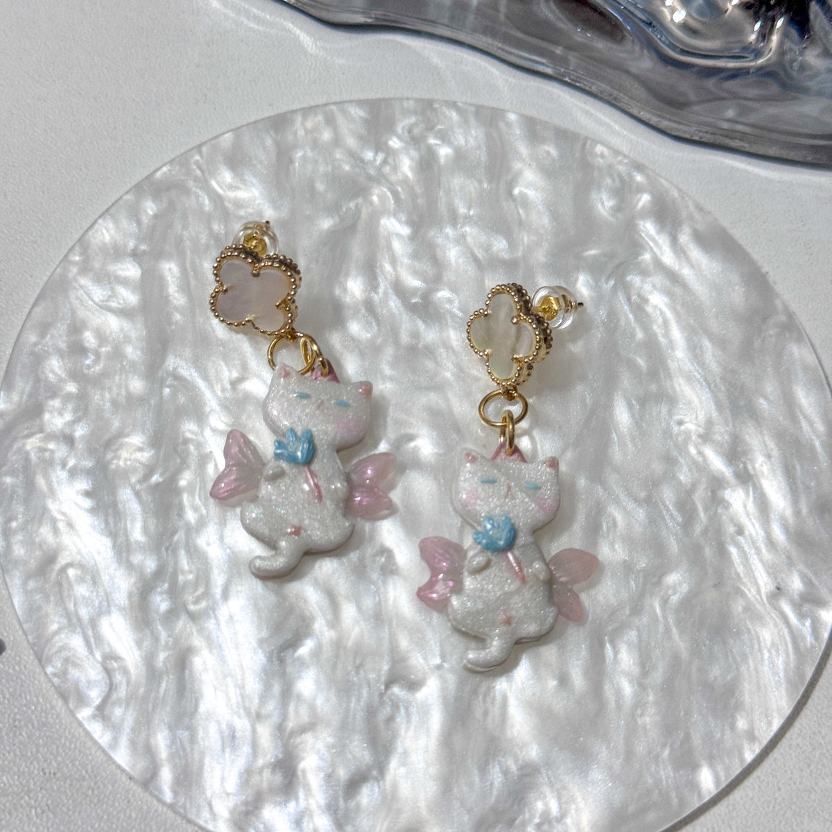 Whimsy Fairy Cat Drop Earrings