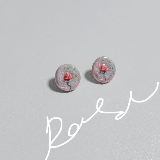 Prismatic Rose Stud Earrings
