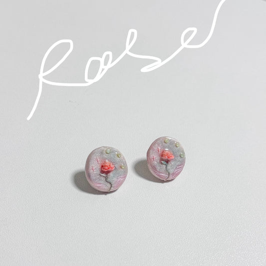 Prismatic Rose Stud Earrings