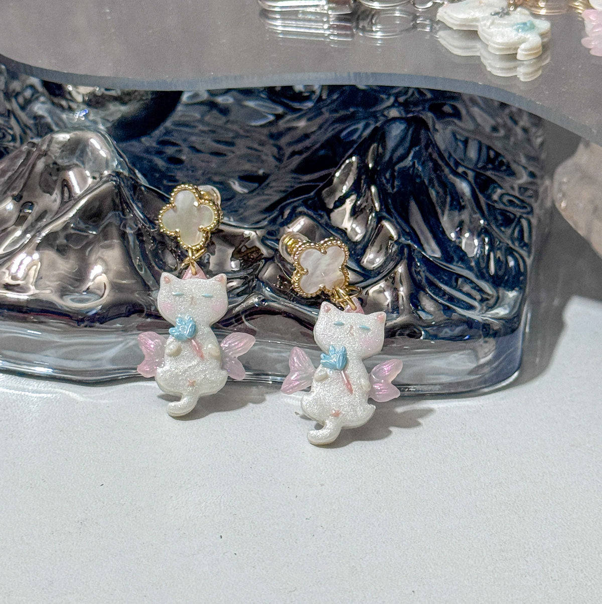 Whimsy Fairy Cat Drop Earrings