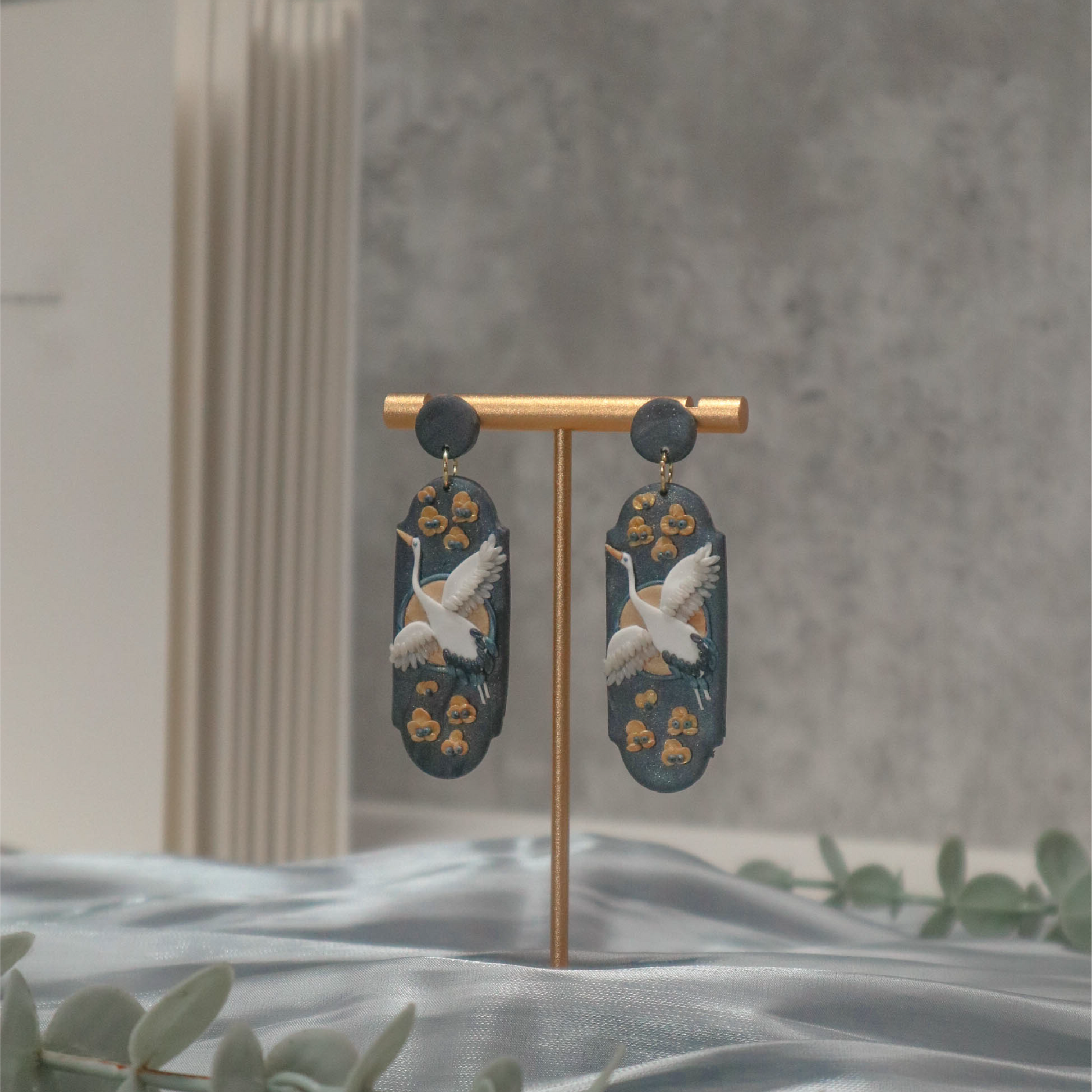 Tsuru Crane Earrings - Charlotte's Outré