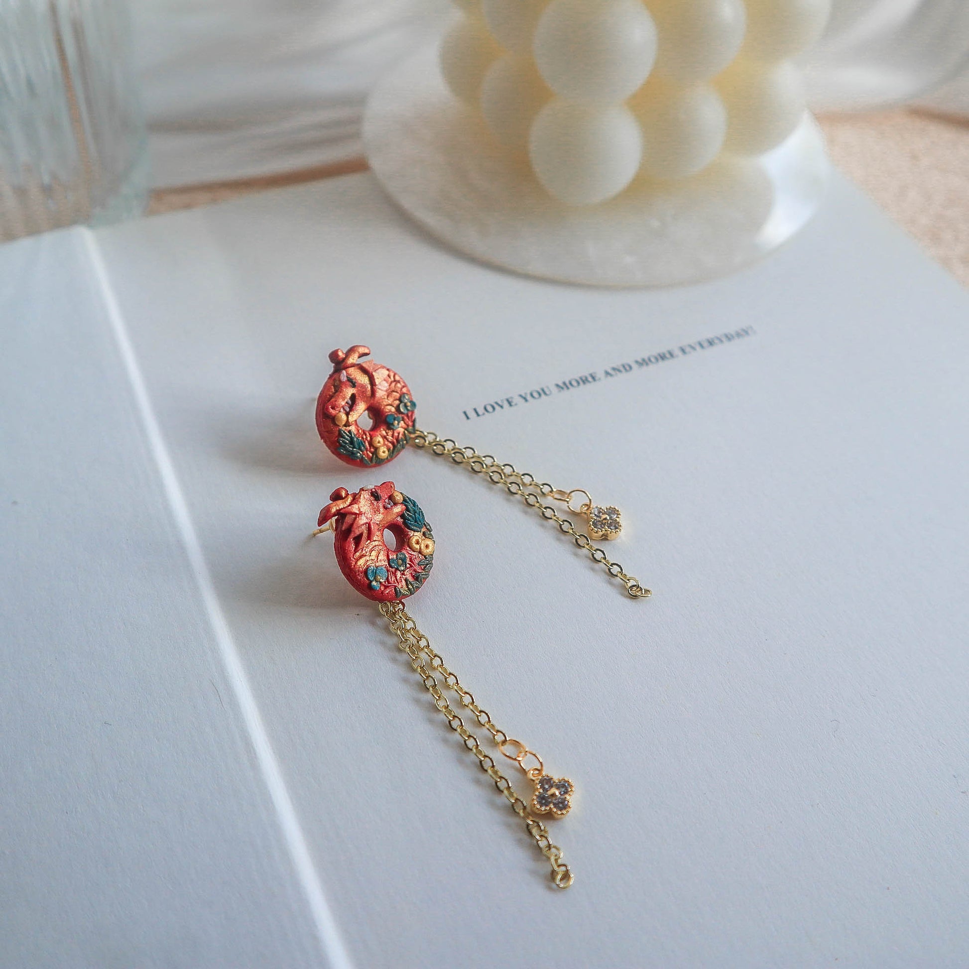 2 in 1 Lucky Dragon Earrings (Stud/Dangle) - Charlotte's Outré