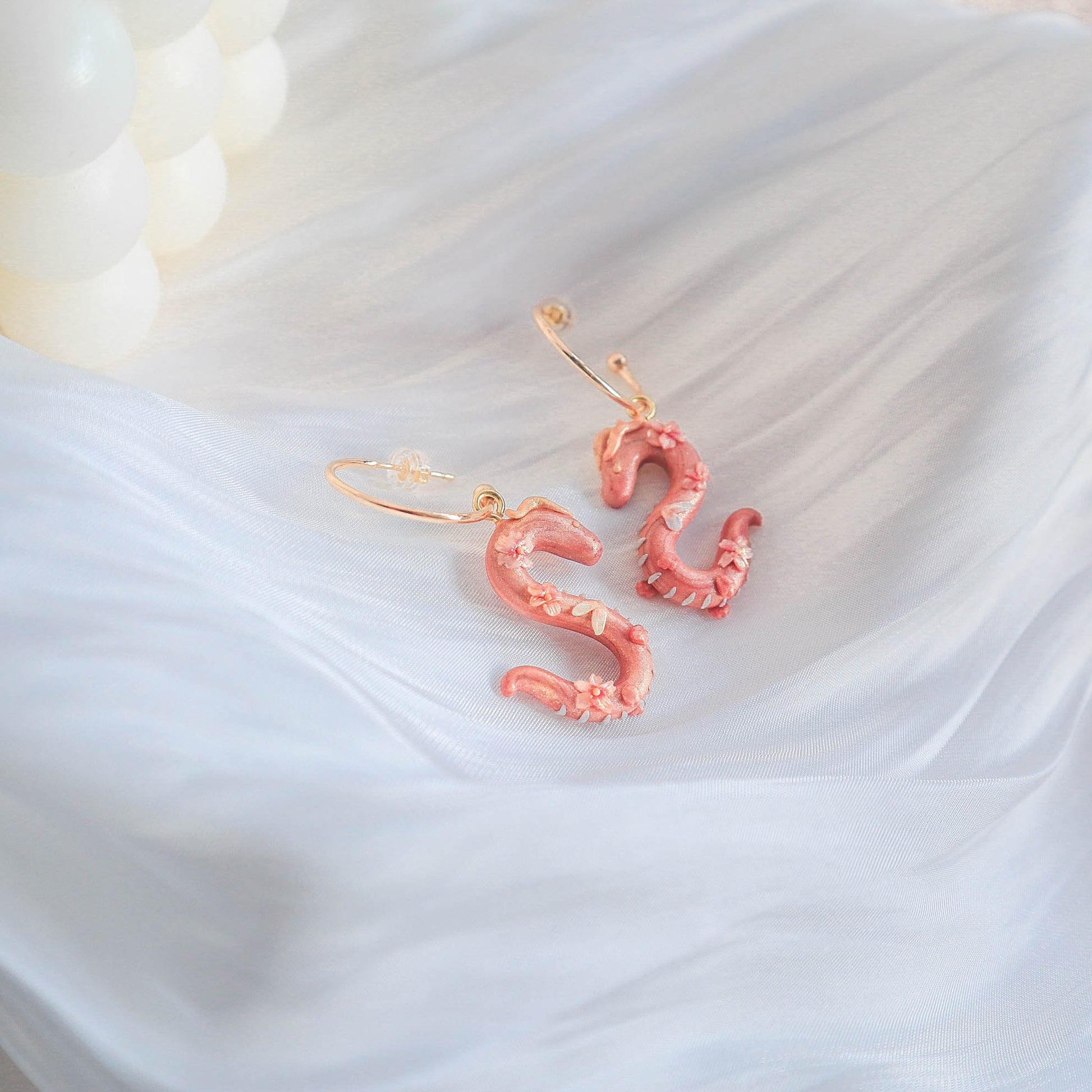 Cherry Blossom Dragon Earrings - Charlotte's Outré