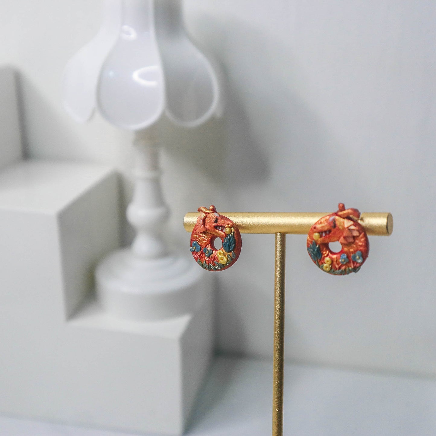 2 in 1 Lucky Dragon Earrings (Stud/Dangle) - Charlotte's Outré